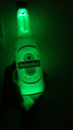 Lighted beer bottles