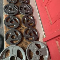 Like New 250 Lbs Olympic Weights Plates 