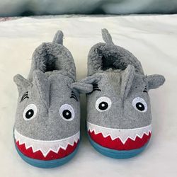 Toddler Boys Gray Plush Shark Slippers Great White House Shoes Loafers