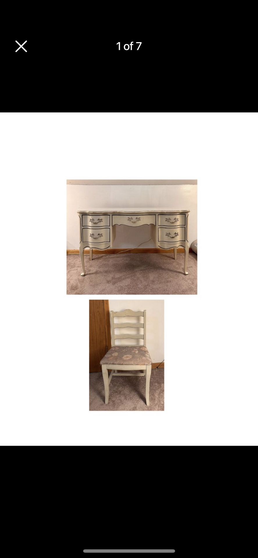 French Provincial Desk & Chair Set