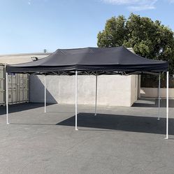 $165 (New in box) Heavy-duty 10x20 ft outdoor ez pop up canopy party tent instant shades w/ carry bag (black, red) 