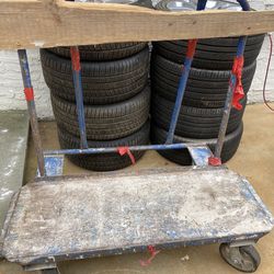 Welded Steel Heavy Duty Dolly Cart for Moving Sheetrock, Drywall, or Plywood Sheets, 3000 lbs. Load Capacity. Also available for sale: Milwaukee Hilti
