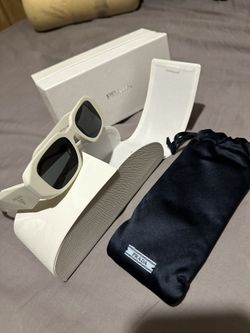 Original White Prada sun glasses Semi New