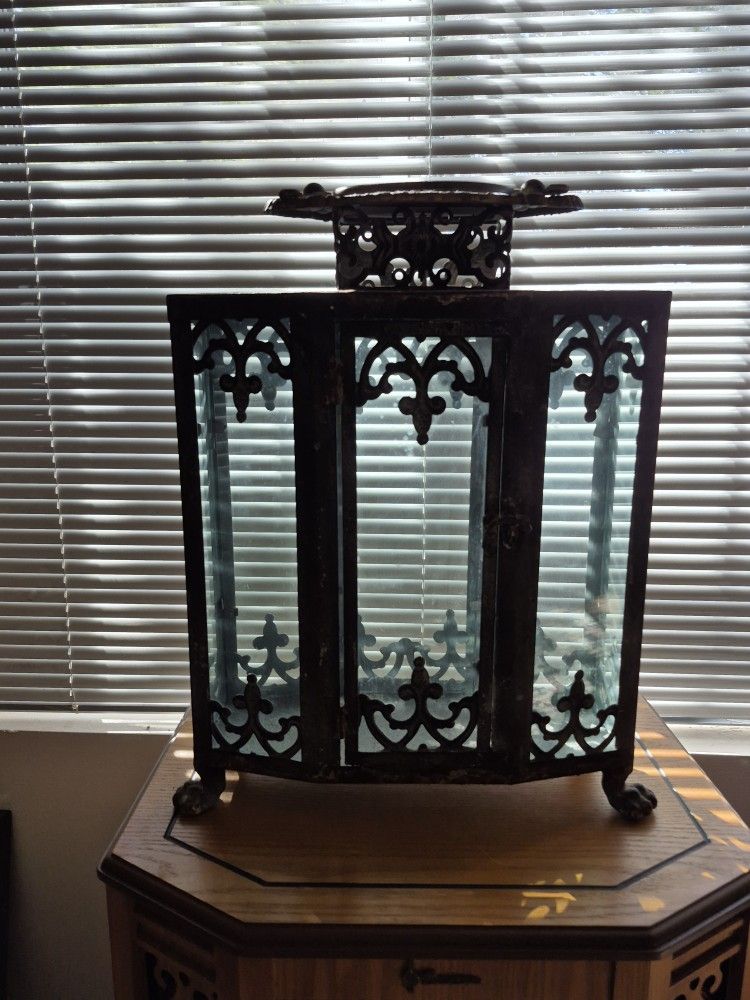 Antique Iron/Glass Doll/Jewelry Vitrine. Rare Display Box For Collectibles