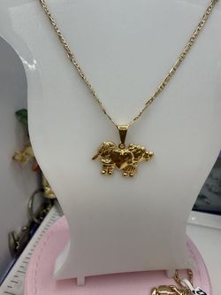 Gold plated from Brazil high quality 22” cadena y dije enchape laminado Bañados en Oro 18k