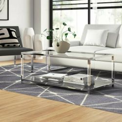 Glass (Tempered glass) Coffee Table With Storage New In Box