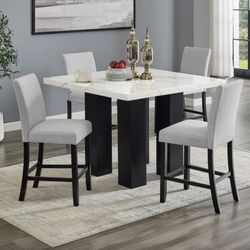 COUNTER HEIGHT PARKSIDE DINING TABLE WITH CHAIRS 