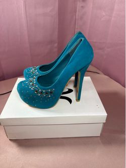 Turquoise High Heel Shoes Size 7 1/2