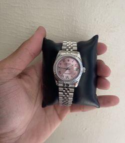 Pink face ladies watch