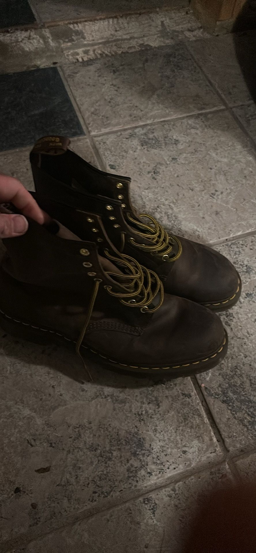 Brown Steel Toe Dr. Martins