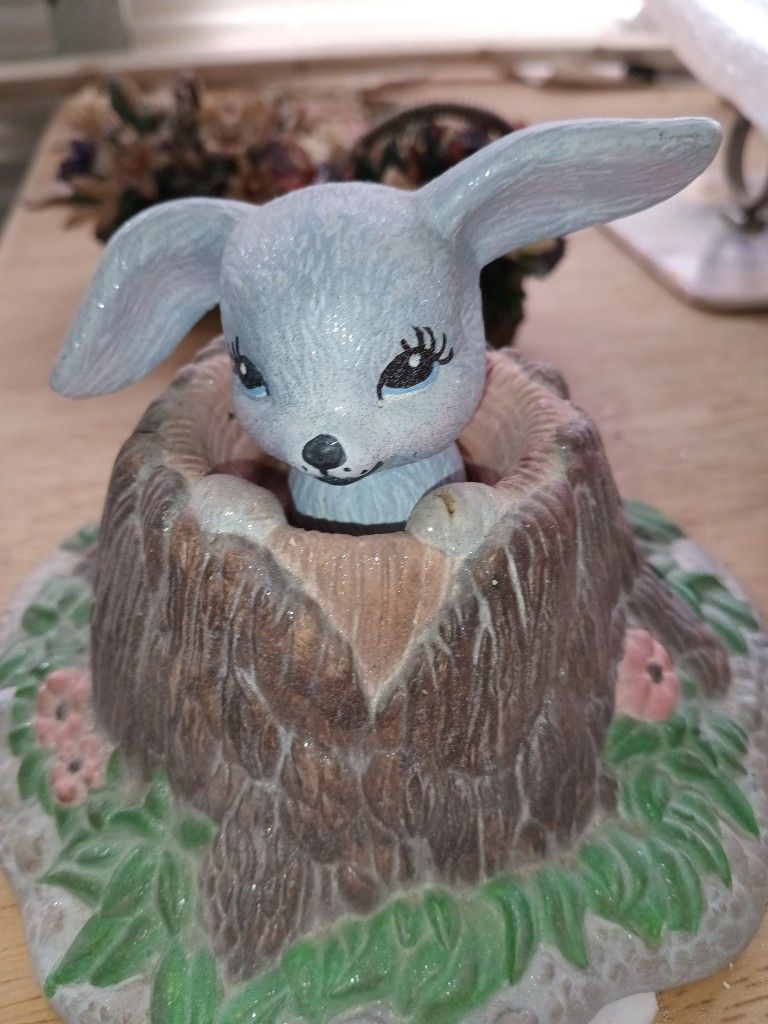 Easter Bunny in The Tree Trunk