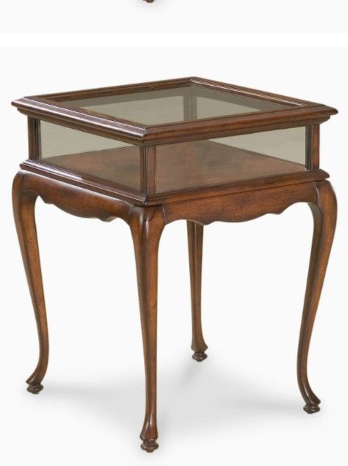 Antique Butler Burton Wood Cherry Curio Console Table