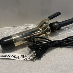 Hot Shot Tools 1-1/2” Curling Iron gold plated professional series, variable heat model 1102-new  