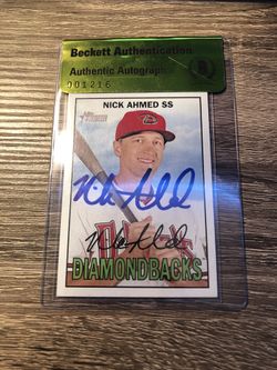 2016 Topps Heritage Signed Card Nick Ahmed Auto #64