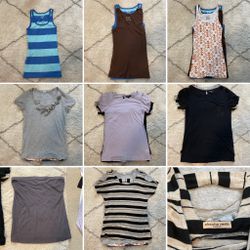 Bundle of 8 Short Sleeve Blouses / Tee Shirts / Tank Tops, Medium