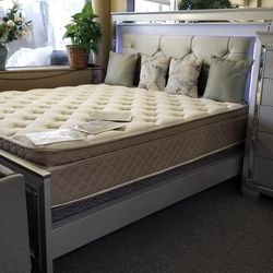 Brand new gray LED king bedframe