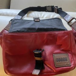 LEATHER COACH CROSSBODY RED 
