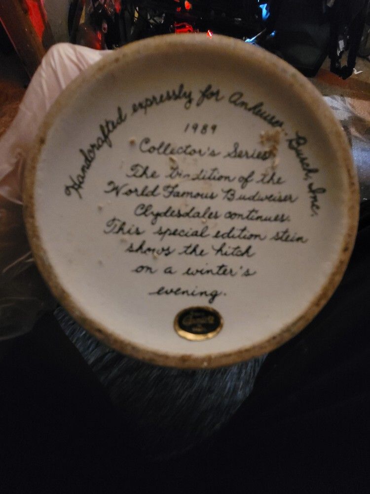 1989 Budweiser Holiday Beer Mug