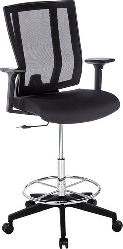 Vari drafting chair adjustable height black mesh deluxe desk bar drafting chair