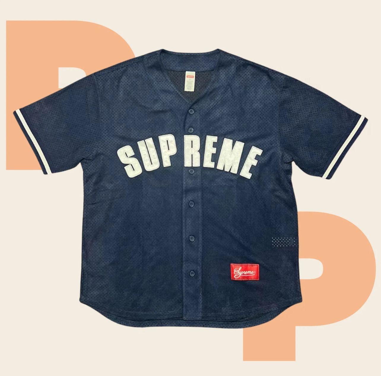 Supreme Ultrasuede Mesh Baseball Jersey (Small)