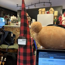 Black And Red Gingham Fabric Tree $12