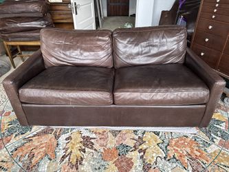 Room and board full-size leather sleeper sofa, air bed