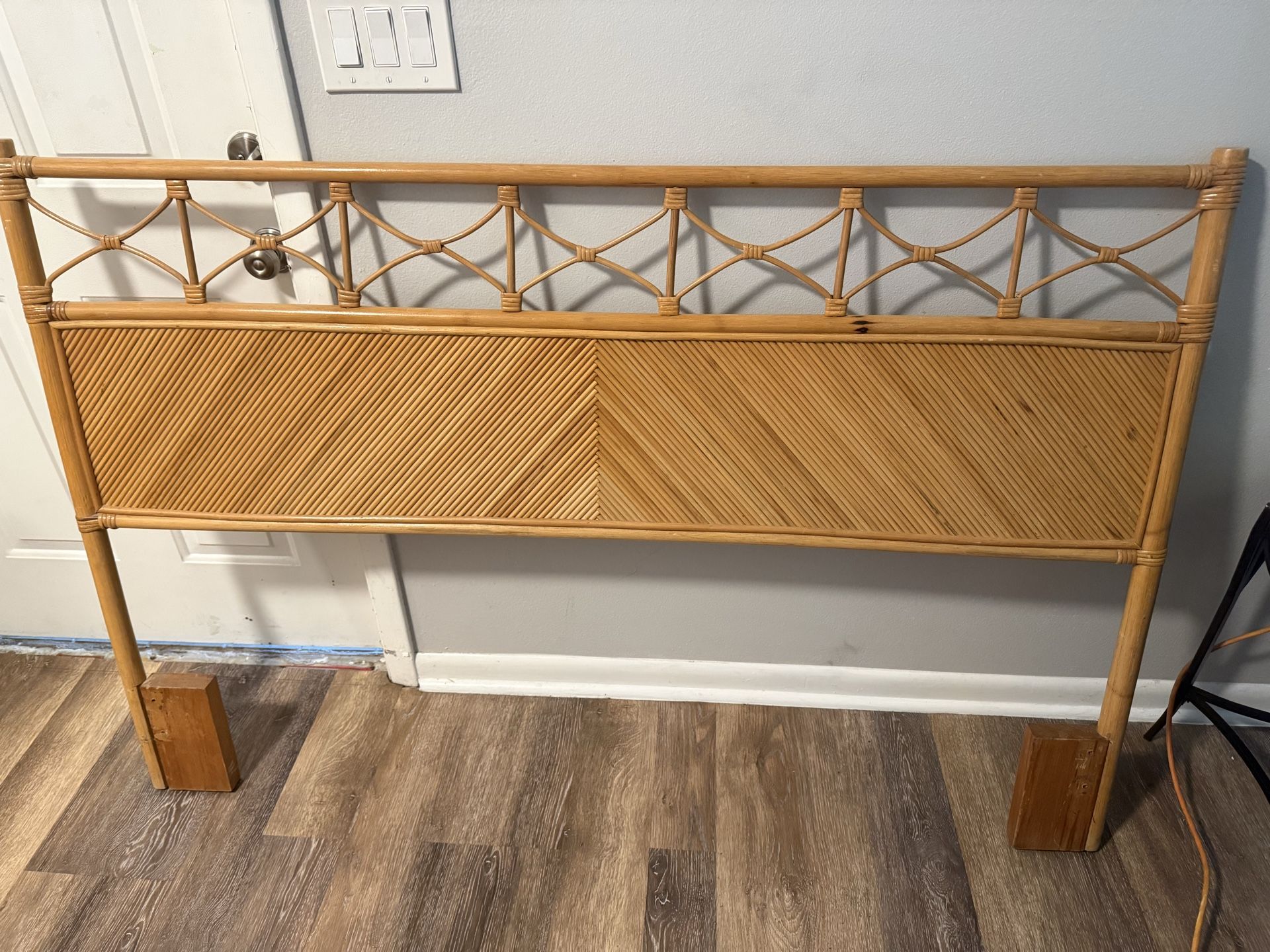 Vintage 1960’s-70’s Mid-Century Modern Bamboo Headboard Boho/Coastal Style