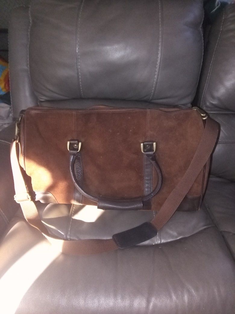 dark brown suede shoulder Tote Traveling bag Suitcase