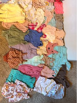 Huge Baby Girl Clothing Lot (0–3 & 3–6 Months) – 64 Pieces