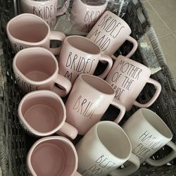 *NEW* RAE DUNN Bride/MOB/Bridesmaid Mug Set | Pastel Pink 12-Piece Set | Bridesmaid Gifts