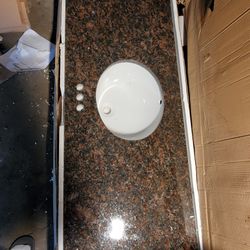 Granite Vanity top  w/ Attached Undermount Porcelain Sink 