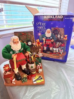 Kirkland Signature Hand Made Santa Decor, Christmas Decorations, Santa’s Work Shop