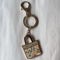 VINTAGE VERA BRADLEY TOTE AROUND KEY CHAIN BAG ACCESSORY  