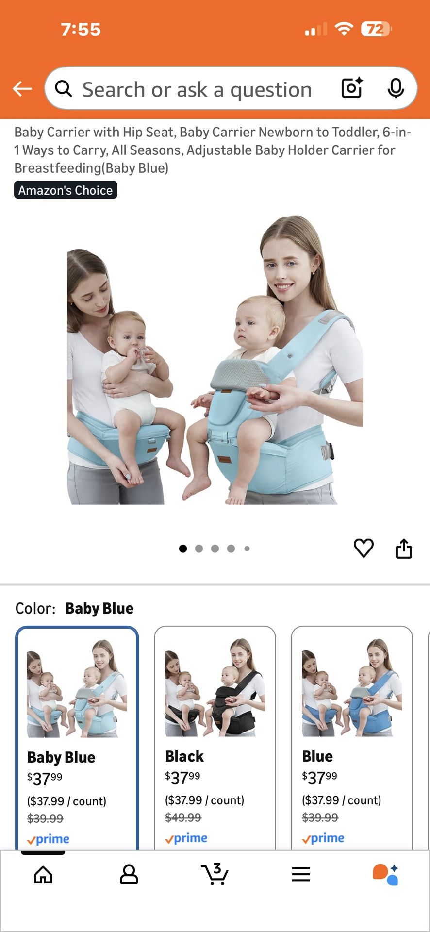 Baby Carrier With Hip Seat