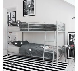 Twin over Twin Gray color bunk beds
