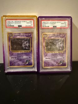 PSA 10 Japanese Sabrina gengar, charizard, reshriam, zekrom, and dodger luffy
