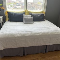 Queen Bed Frame, Mattress And Box Spring
