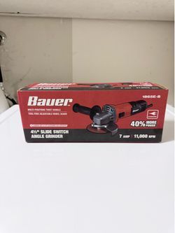 Bauer 1865E-B 4-1/2” 7 Amp Slide Switch Angle Grinder
