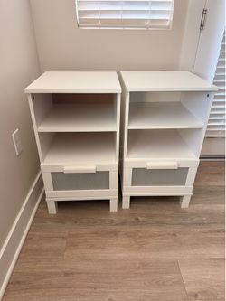IKEA ANEBODA Nightstands (Set of 2) - White - Excellent Condition