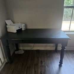 Gray Solid Wood Desk