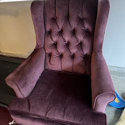 Vintage Tufted Pink Wingback Chair