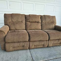 Clean ✔️ Lazyboy Caramel Tan Recliner Sofa Couch Nicely Cushioned 1pc 