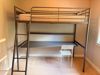 IKEA Loft Bed with Desk and Chair