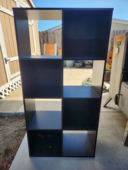 Black 8-Cube Storage Shelving Unit