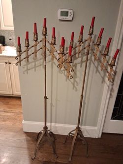 Pair Vintage 7 Candle Floor Candelabra Weddings Ceremonies  Special Events 