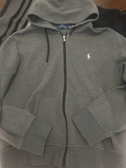 Grey Polo Ralph Lauren zip up hoodie