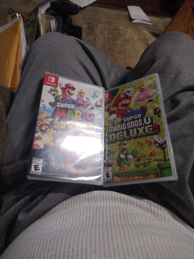 Two Nintendo Switch Games Super Mario 3 World Bowers Fury And Super Mario Bros U Deluxe New Asking For 50 Bucks Each Or Better Offer