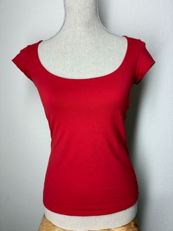 Free People Red Cap Sleeve Scoop Neck Top