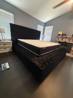 New In Box King Bed Frame With Mattress (Read Description Below)