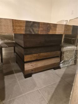 Beautiful wood dinning table chairs and bench
